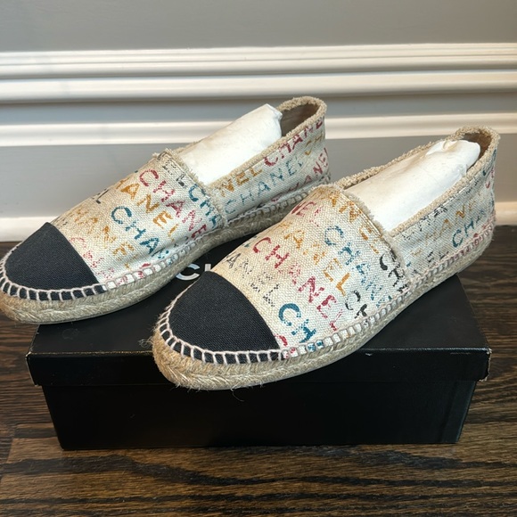 Chanel Espradrilles Pri Toile/Toile Size 40. Worn Once Excellent Condition - Picture 1 of 4